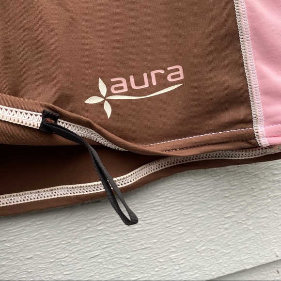 Body Glove Girl's Size Large 50 SPF UV Protection Rashguard, Pink/White/Brown - Picture 4 of 5